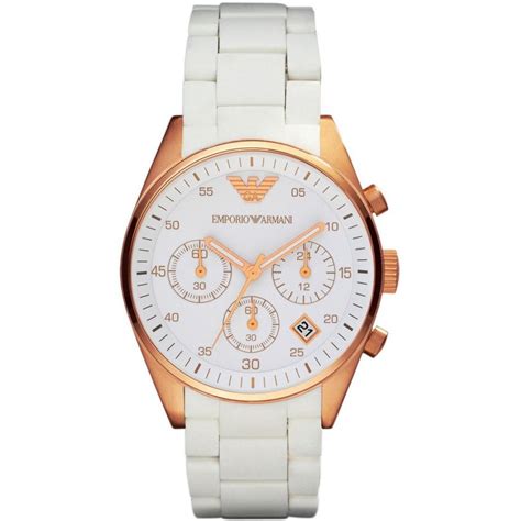 emporio armani white watch